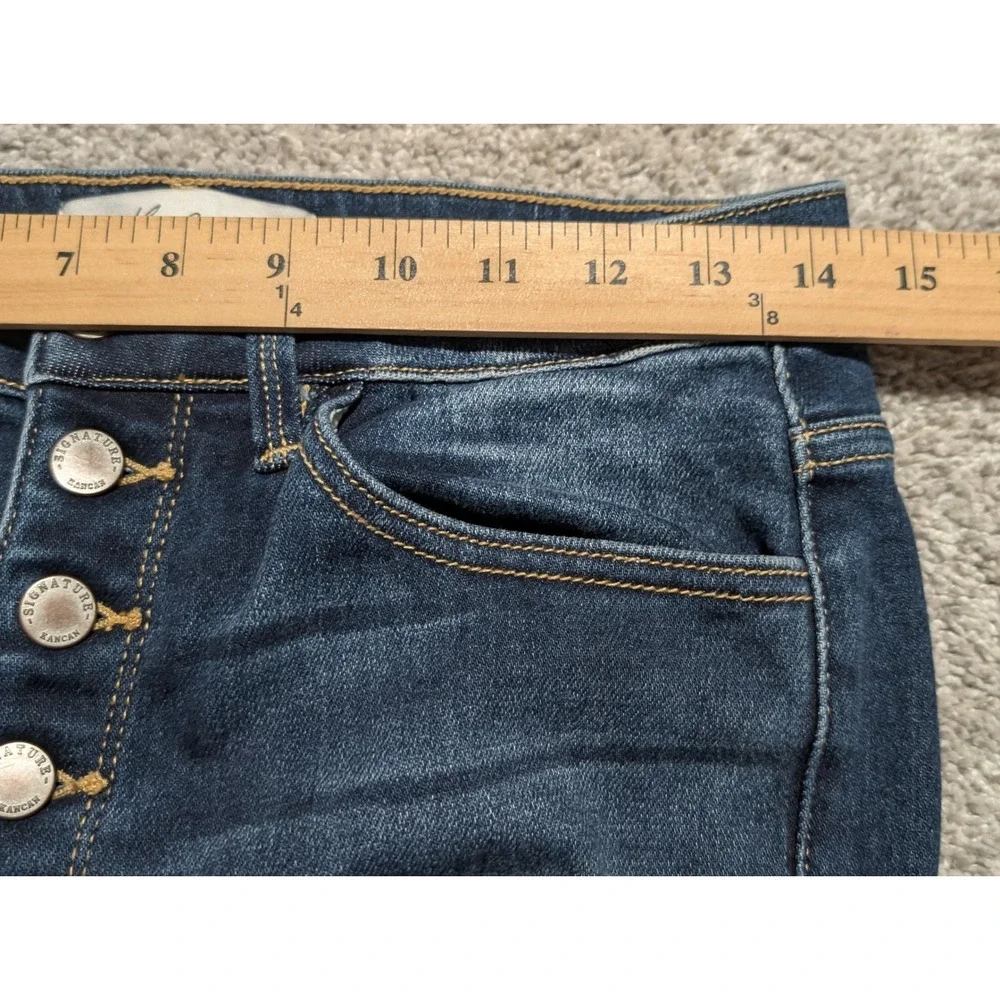 Kancan Signature Womens Jeans‎ Size 28 Dark Wash High Rise Button Fly Ripped